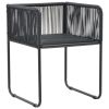 Patio Chairs 4 pcs with Pillows Poly Rattan Black