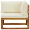 Sectional Corner Sofas 2 pcs with Cushions Cream White