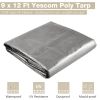 9x12ft Heavy Duty Poly Tarp/ Silver+Black