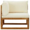 Sectional Corner Sofas 2 pcs with Cushions Cream White