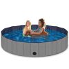 Dog Pool 32" x 8", Foldable Portable Outdoor Grooming Kids Pool Dog Gray - Medium