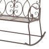 Patio Bench 40.9" Iron Antique Brown