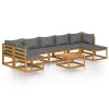 8 Piece Patio Lounge Set with Cushion Solid Acacia Wood