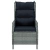 Reclining Patio Chair with Footstool Poly Rattan Light Gray