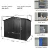 Outdoor Storage Shed 8.2'x 6.2', Metal Garden Shed for Bike, Trash Can, Galvanized Steel Outdoor Storage Cabinet with Lockable Door for Backyard, Pati