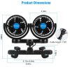 Electric Car Fan 12V Dual Head Car Cooling Fan for Rear Seat Passenger