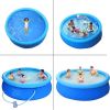 Inflatable Swimming Pool Above Ground with Electric Air Pump & Filter Pump, Repair Kit Accessories Ring Round Pools for Outdoor Garden Lawn Backyard F