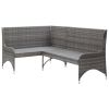 Patio Corner Sofas 2 pcs Poly Rattan Gray