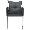 Patio Chairs 4 pcs with Pillows Poly Rattan Black