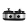 Factory Wholesale 2.5 QT Silver Small Portable Twin Double Crockpot Slow Cooker For Buffet Kitchen