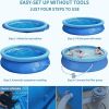 Inflatable Swimming Pool Above Ground with Electric Air Pump & Filter Pump, Repair Kit Accessories Ring Round Pools for Outdoor Garden Lawn Backyard F