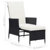 Reclining Patio Chair with Cushions Poly Rattan Black