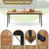 79" Acacia Wood Outdoor Dining Table for 8 with 1.9" Umbrella Hole