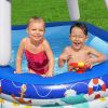 Inflatable outdoor swimming pool with UV sunshades