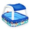 Inflatable outdoor swimming pool with UV sunshades