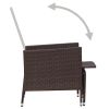 Reclining Patio Chair with Cushions Poly Rattan Brown