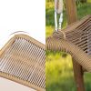 JESE Hammock Swing Chair with Stand for Indoor,Outdoor, Anti-Rust Wood-Colored Frame 570 lbs Capacity with Cushion Oversized Double Hammock Chair for