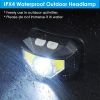 2Packs Rechargeable Motion Sensor Headlamp 6 Light Modes Headlight Torch Flashlight for Fishing Running Camping Hiking