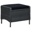 3 Piece Patio Lounge Set with Cushions Poly Rattan Dark Gray