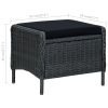 3 Piece Patio Lounge Set with Cushions Poly Rattan Dark Gray