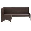 Patio Corner Sofas 2 pcs Poly Rattan Brown