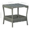 Patio Table Light Gray 17.7"x17.7"x18.3" Poly Rattan