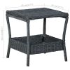 3 Piece Patio Lounge Set with Cushions Poly Rattan Dark Gray