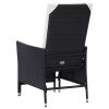 Reclining Patio Chair with Cushions Poly Rattan Black