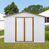 Metal garden sheds 6ftx8ft outdoor storage sheds White+Yellow