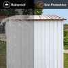 Metal garden sheds 6ftx8ft outdoor storage sheds White+Yellow