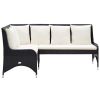 Patio Corner Sofas 2 pcs Poly Rattan Black