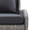 Patio Corner Sofas 2 pcs Poly Rattan Gray