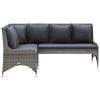 Patio Corner Sofas 2 pcs Poly Rattan Gray