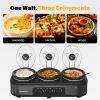 Black 4.5 1.5 Quart Small Crockpot Triple Slow Cooker Buffet Kitchen Small Large