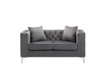 Lorreto Gray Velvet Loveseat