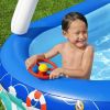 Inflatable outdoor swimming pool with UV sunshades