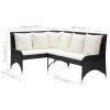 Patio Corner Sofas 2 pcs Poly Rattan Black