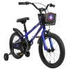 Kids Bike 14 inch for Boys & Girls with Training Wheels, Freestyle Kids' Bicycle with Bell,Basket and fender.