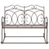 Patio Bench 40.9" Iron Antique Brown