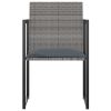 5 Piece Patio Dining Set with Cushions Poly Rattan Gray