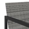 5 Piece Patio Dining Set with Cushions Poly Rattan Gray