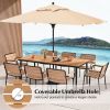 79" Acacia Wood Outdoor Dining Table for 8 with 1.9" Umbrella Hole