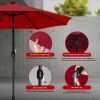 9' Solar Umbrella 32 LED Lighted Patio Umbrella Table Market Umbrella with Push Button Tilt/Crank Outdoor Umbrella for Garden, Deck, Backyard and Pool