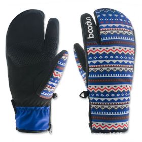 Ski gloves outdoor three-finger warm gloves (Option: Bstyle-L)