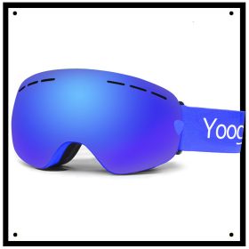 Adultdouble-layer Ski Goggles (Color: Blue)