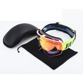 Double Italian Anti-fog Tablet Eye Protection Ski Glasses (Option: Pink-EVA box)