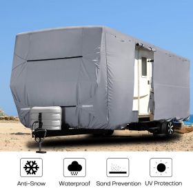 Heavy Duty Travel Trailer RV Cover Waterproof 4-Ply Anti-UV Fits Camper 16'-38' (size: 27‚ÄôL x 105"W x 108"H)
