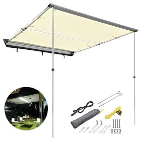 Car Side Awning with LED (Color: Beige)