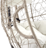 Patio Wicker Swing Egg Chair Basket Rattan Teardrop Hanging Lounge Chair with Stand and Cushions