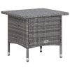 3 Piece Patio Lounge Set with Cushions Poly Rattan Gray